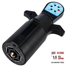 Trailer Light Tester, 7 Pin Trailer Plug Testerwith Red LED, 7 Way Size A