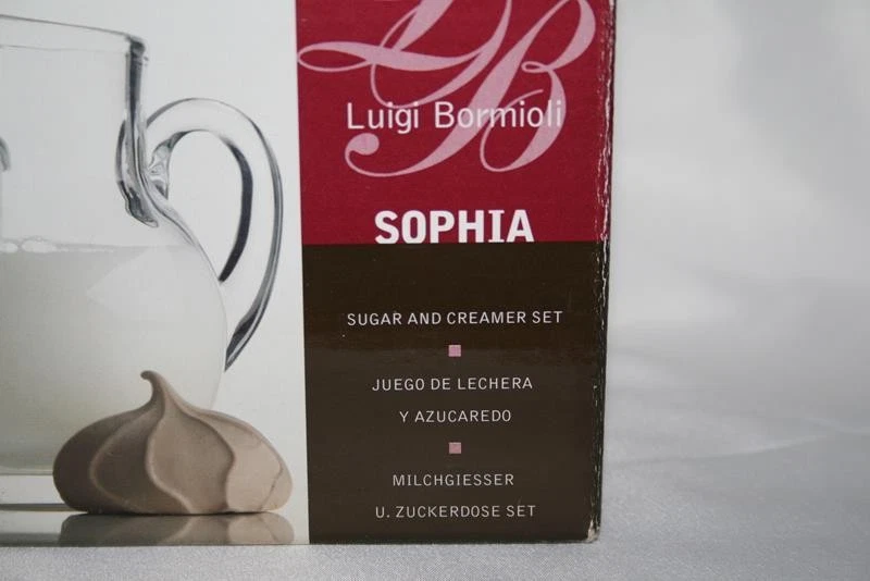 Luigi Bormioli Rumania Sophia Luz y Música Crema y Azúcar Set Nuevo en Caja #2564 Foto 2 de 4