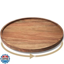 VERTORGAN Lazy Susan Organizer for Kitchen,Acacia Wood Turntable for Cabinet,