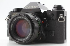 Near MINT Canon AE-1 Program w/ New FD 50mm f/1.4 Black SLR Film Camera JAPAN