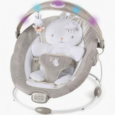 Ingenuity InLighten Bouncer Twinkle Tails Gray Portable Vibration Washable Cover