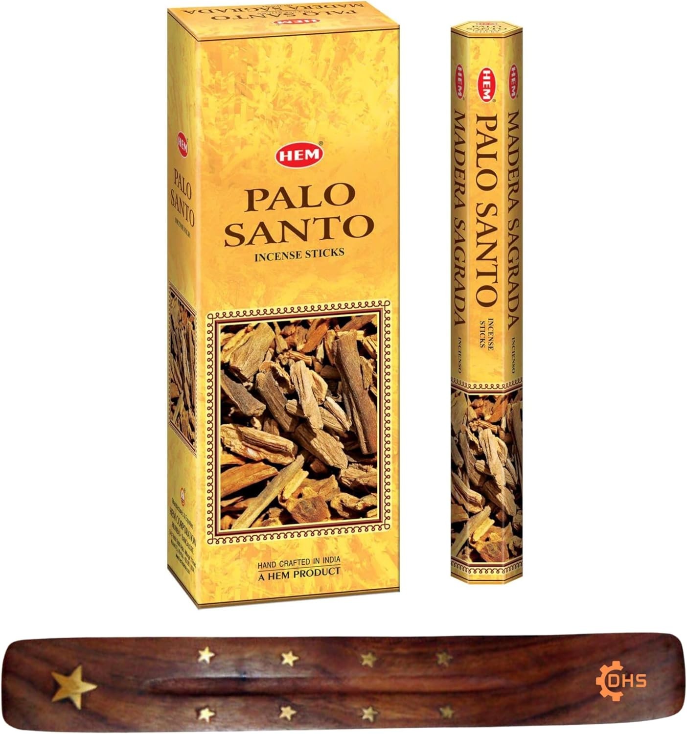 HEM Incense sticks PALO SANTO Pack of 6 with DHS incense stick holder for Aroma