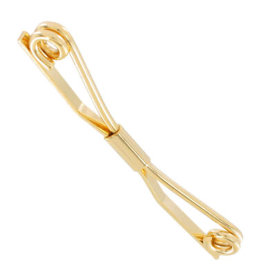 Gold Tone Classic Bent Wire Mens Collar Bar Clip 2 1/2'' USA Made Ky & Co