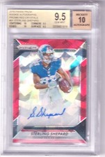 Sterling Shepard 2016 Panini Prizm Red Crystals Prizm Rc Auto (62/75) Bgs 9.5/10