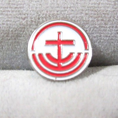 RED WHITE ENAMEL CROSS RELIGIOUS AFFILIATION LAPEL TIE TACK STYLE PIN 