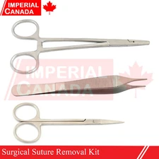 Surgical Suture Removal Kit Adson Tweezer Needle Holder Forceps Iris Sci DS-2091