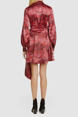 ganni red silk dress Ganni