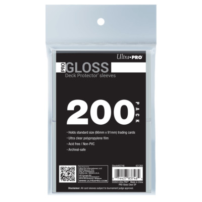 Ultra PRO Gloss Standard Deck Sleeves Gaming Cards Organizer Protector 200 Count