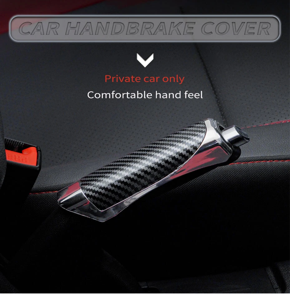 Protector de cubierta de freno de mano estilo fibra de carbono accesorio interior de coche accesorios Foto 2 de 4