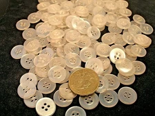 New white buttons pearl finish buttons size  12 mm  #W9
