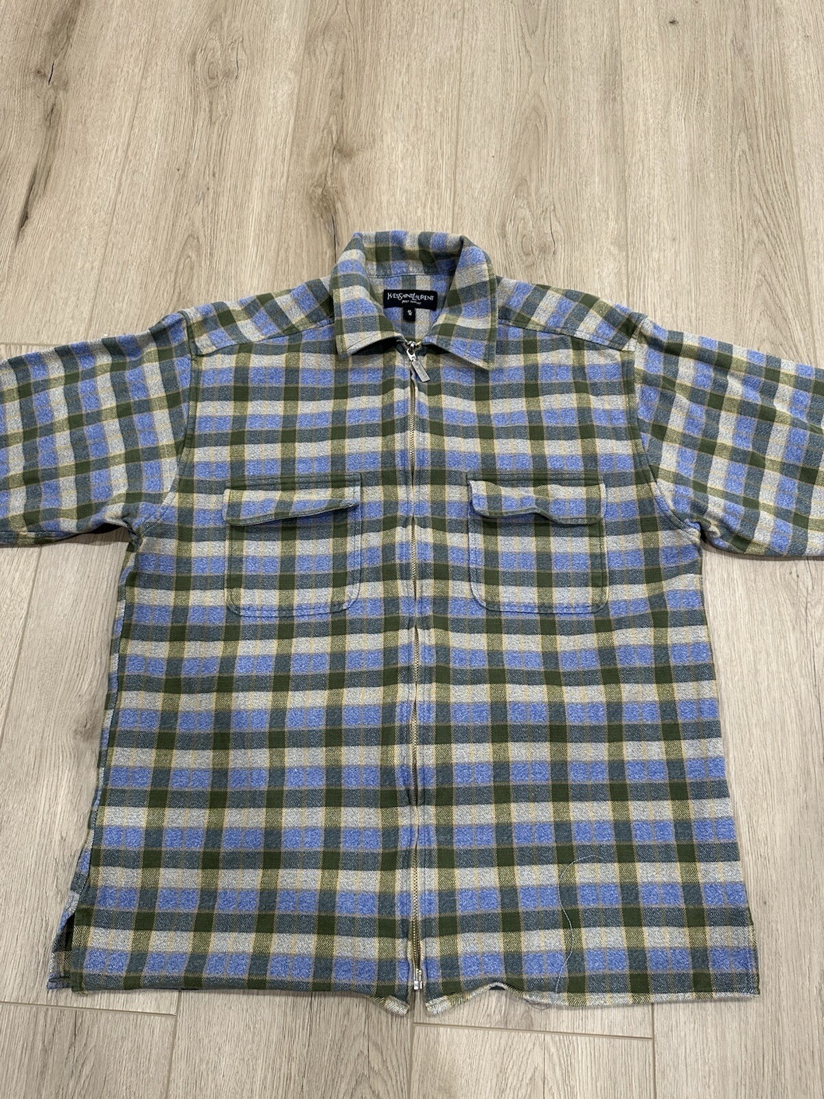 Giacca vintage Yves Saint Laurent YSL a quadri taglia media