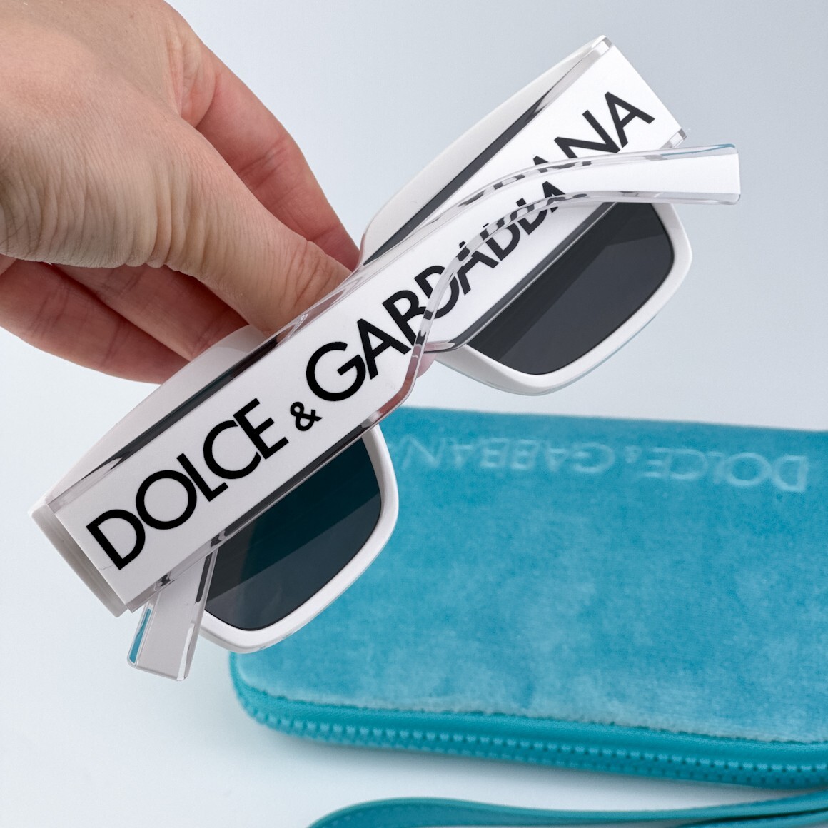 SALE! NEW D&G DG6184 331287 White Dark Grey Square Unisex Sunglasses D&G Men Sunglasses White Dark Grey Square DG6184 331287 NEW  main image 4