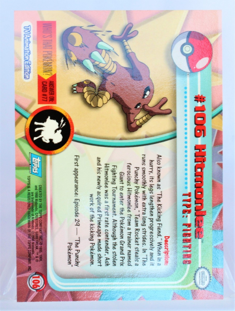 Pokemon Card Hitmonlee #106 TOPPS Series TV Animation PL/EXC Non