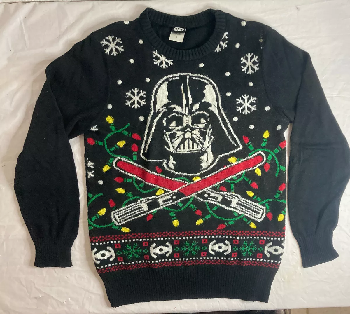 Star Wars Darth Vader Ugly Christmas Sweater Black Size Small Vintage
