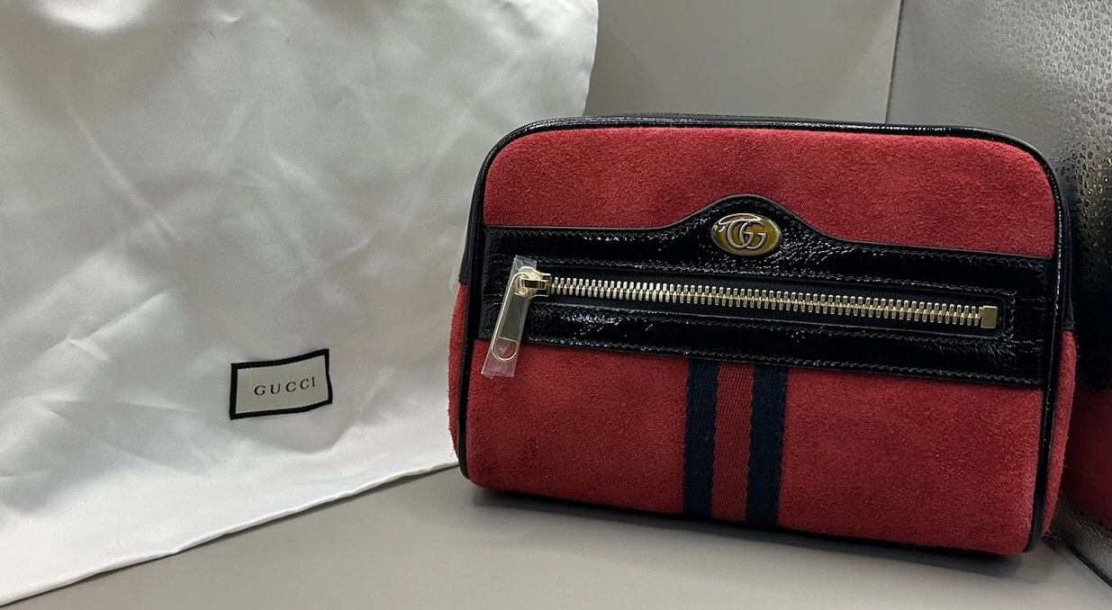 Gucci Ophidia BeltBag Ceinture Femme en Daim Rouge Taille 85   Authentique