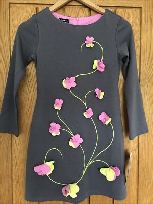 grey dress with pink flowers Women's Bloom Service Grey Multi Floral Cutout Bodice Midi Dress | Size: S
