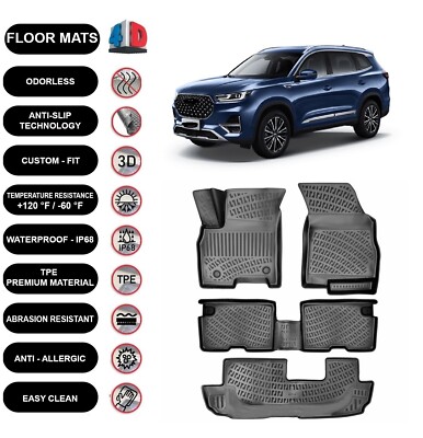 Floor Mats Liner Fits Chery Tiggo 8 Pro 7Seats (2022-2025) Waterproof 4D  4pcs