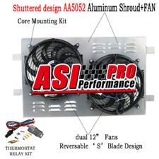 Aluminum Radaitor's Shroud Fan+relay For 02-04  Holden VY Commodore 3.8L V6 6CYL