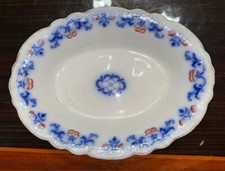 Antique W.H. Grindley  Countess  Flow Blue Bowl Blue Ware