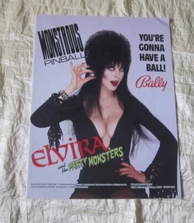 1989 BALLY ELVIRA AND THE PARTY MONSTERS PINBALL FLYER
