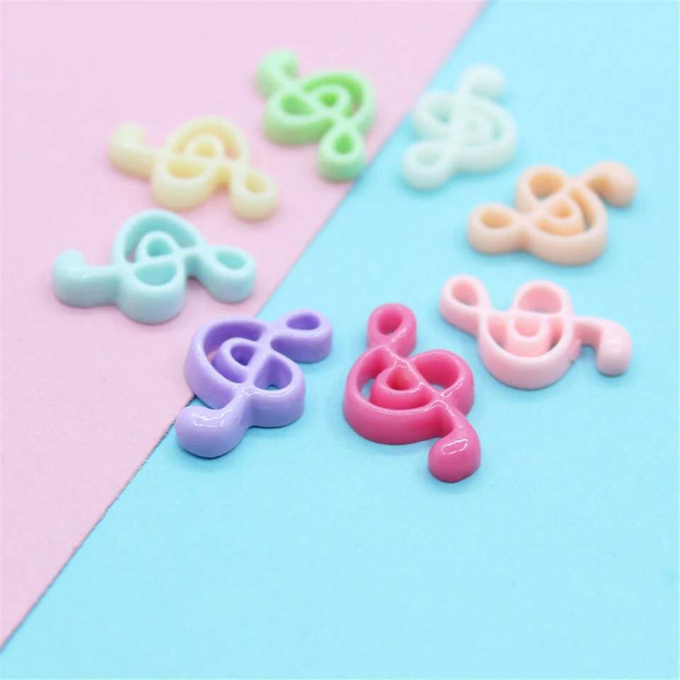 20 pcs Multicolors Resin Flatback Musical Note DIY Craft Making Decors 21x14mm - Image 4 of 4