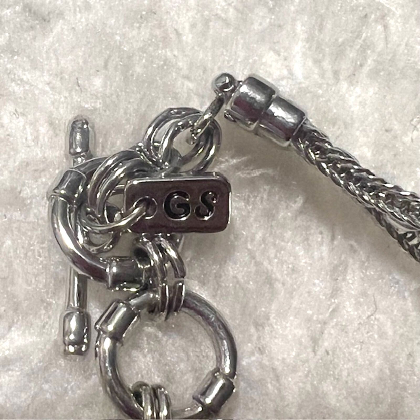 Ginger Snaps Silver Tone Multi Chain Bracelet Blu… - image 8