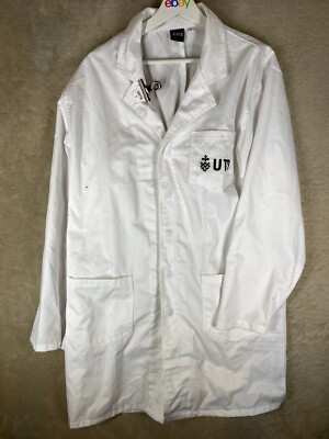 UTS lab coat Size XL Unisex White Logo Long Sleeve