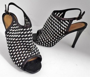 white woven heels