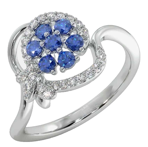 Bague De Fiançailles Homme Or Blanc 14K - 0.75Ct Diamant Simulé - Argent Sterling 925