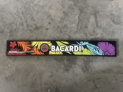 Rare Multicolor Tropical Bacardi Bar Mat 22.5''x3.25'' Qty:1
