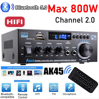Ak45 Bluetooth Verstärker HiFi Stereo Amplifier 2 Kanal Mini Audio Verstärker