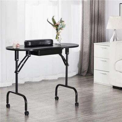 UKUNIVERSAL365 Portable Manicure Table Foldable Nail Table/Desk Salon Table W/Wrist Cushion Bag