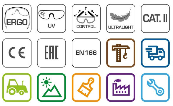 Lunettes De Protection Högert Technik MAINZ - Verres Jaunes UV - Branches Réglables - Norme EN166 - Pour Travaux