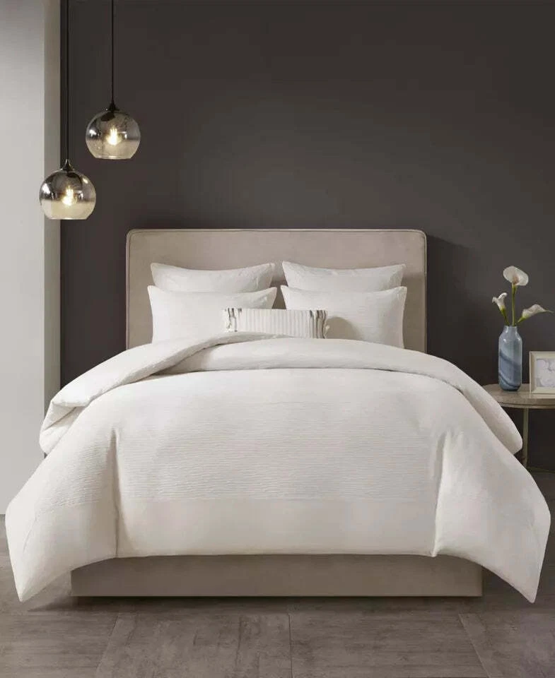 N Natori Hanae Cotton Blend Yarn Dyed Duvet Cover Set king - Image 4 of 4