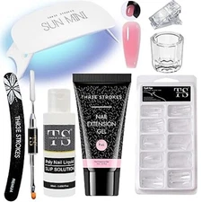 Poly Nail Gel Extension Kit for UV Nail Art, Extension Set (8in1) (SSD KIT)