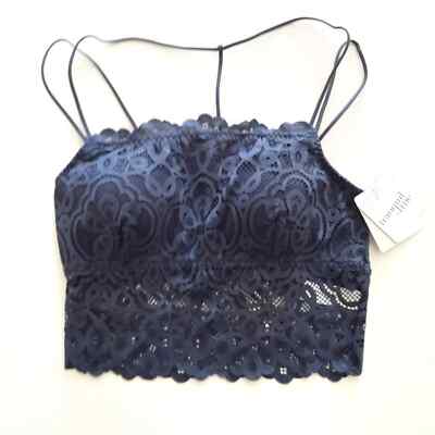 Tranquil & True Womens Size 3X Lace Bralette Double Strap Padded Blue Bra