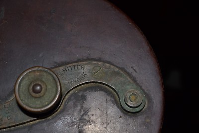 Moulinet De Pêche Ancien G. RITTER New York 1886 - Laiton Et Bois - Collection Rare