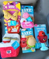 NEW Lot 5 Bark Box Barkbox Dog Toys Plush Squeaker Crinkle NWT Cooler, Donuts