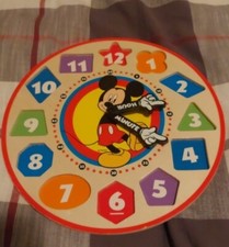 Melissa  Doug Disney Mickey Mouse Wooden Shape Sorting Clock 5751
