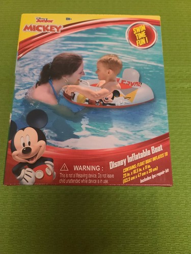 Disney Junior Mickey Inflatable Boat 18M+ Swim Time, New 25" X 18.5" X 11" Inch - Picture 6 of 6