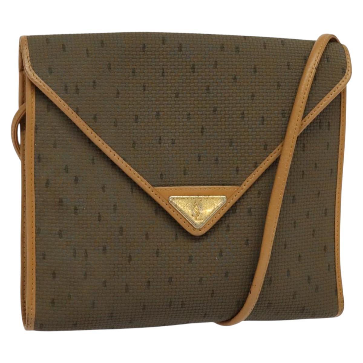 Borsa a tracolla SAINT LAURENT in pelle pvc marrone oro Auth 119580