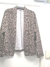 Chico's, Jacket, Animal Print, Size 3, Self-Close, Two Pockets,Brown/Beige/Black
