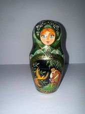 Vintage Russian nesting dolls Green- Rising Phenix Story-authentic hand painted