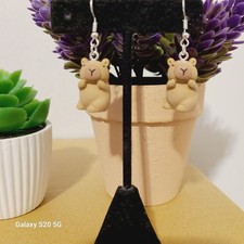 Handmade Capybara Bear Dangle Drop Earrings NEW Women's Jewelry Casual Quirky