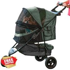 Pet Gear No-Zip Special Edition 3 Wheel Pet Stroller for Cats/Dogs, Zipperles...