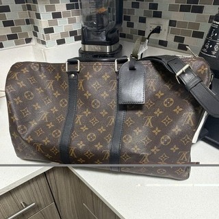 Louis Vuitton Monogram Duffle Bag w/ Adjustable Shoulder Strap 19 22" Brown