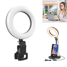 Ring Light with Stand, Desk Ring Light with Clip Upgraded 10W 3000K-6500K Tra...
