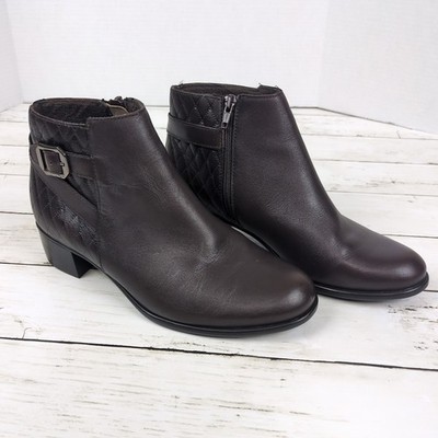 MUNRO Boots Womens Size 7.5 Side Zip Dark Brown Ankle Comfort Booties
