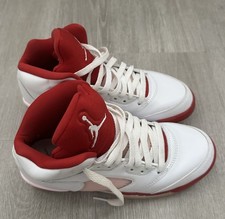 Air Jordan 5 Pink Foam Retro SZ 6Y GS White Red Sneakers 2020 440892-106 Valenti