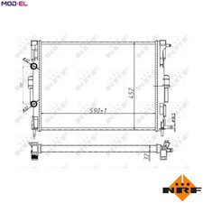 RADIATOR ENGINE COOLING 58329A FOR K9K 722 1.5L F9Q800/E804/804/812/803 1.9L
